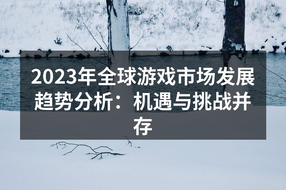 2023年全球游戏市场发展趋势分析：机遇